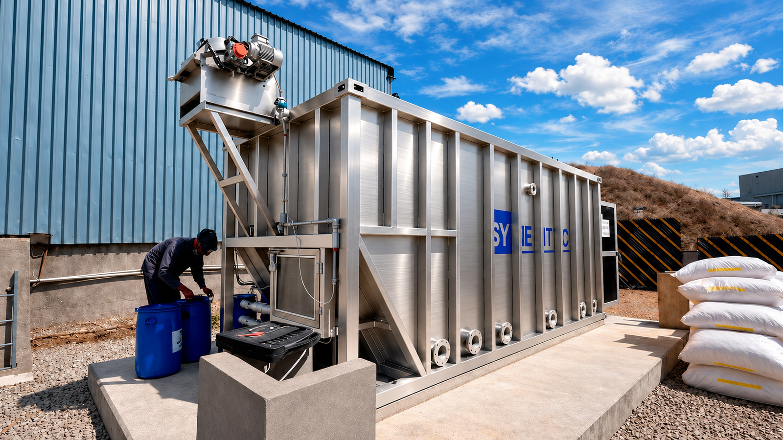 MBBR MAX, planta industrial con reactor biol&oacute;gico MBBR